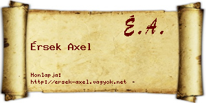Érsek Axel névjegykártya