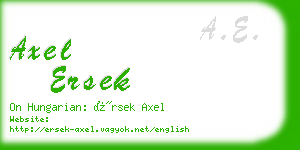 axel ersek business card